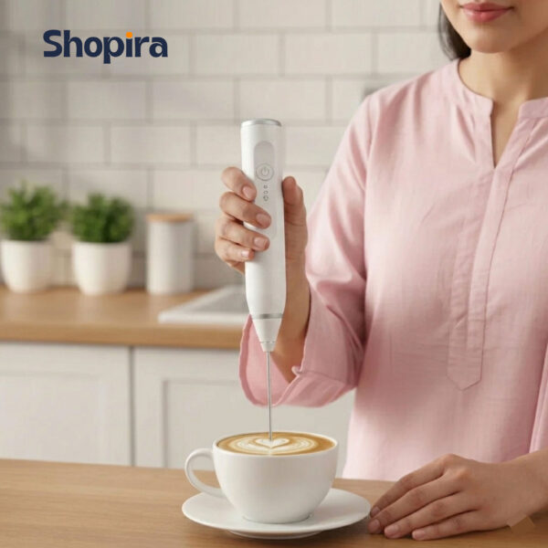 Coffee beater 2-01 Premium Handheld Coffee Beater & Milk Frother, Rechargeable & Portable, Stainless Steel Whisk