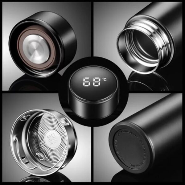 LED Temperature Display, Hot & Cold Vacuum Flasks, Stainless Steel Thermos, LED 500ML Smart Thermos