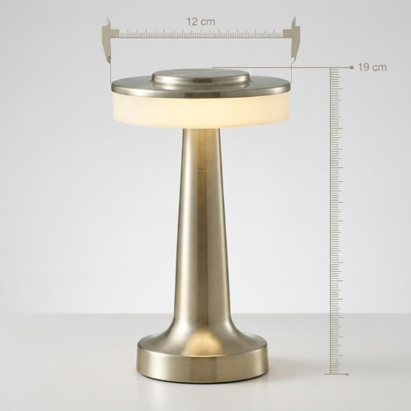 Nordic Minimalist Touch Lamp | Luxury Cordless Led Desk Lamp | Retro Style | Rechargeable Metal Touch Lamp | USB LED Light for Modern Spaces and Restaurants