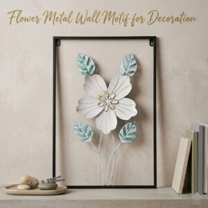 METALIC WALL HANGING, Flower Metal Wall Motif for Decoration, 3D metallic wall decoration leaves and flowers frame