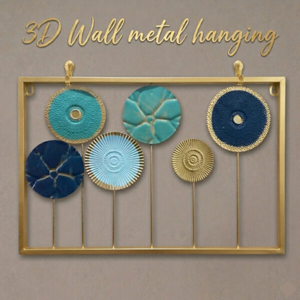 METALIC WALL HANGING, Flower Metal Wall Motif for Decoration, 3D metallic wall decoration leaves and flowers frame
