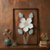 METALIC WALL HANGING, Flower Metal Wall Motif for Decoration, 3D metallic wall decoration leaves and flowers frame