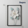 METALIC WALL HANGING, Flower Metal Wall Motif for Decoration, 3D metallic wall decoration leaves and flowers frame