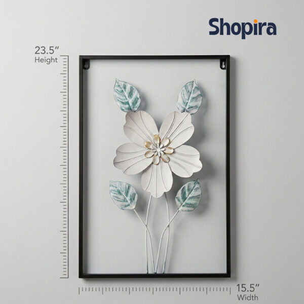 METALIC WALL HANGING, Flower Metal Wall Motif for Decoration, 3D metallic wall decoration leaves and flowers frame