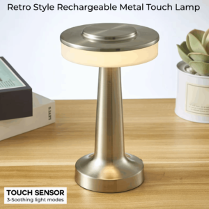 Rechargeable LED Touch lamp Nordic Minimalist Touch Lamp | Luxury Cordless Led Desk Lamp | Retro Style | Rechargeable Metal Touch Lamp | USB LED Light for Modern Spaces and Restaurants