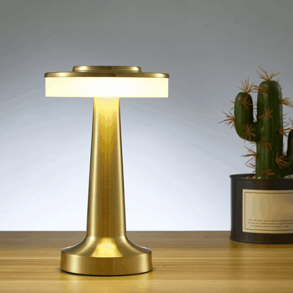Nordic Minimalist Touch Lamp | Luxury Cordless Led Desk Lamp | Retro Style | Rechargeable Metal Touch Lamp | USB LED Light for Modern Spaces and Restaurants